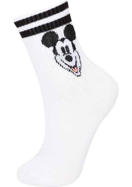 Kadın Disney Mickey & Minnie 2'li Pamuklu Soket Çorap B8765AXNS