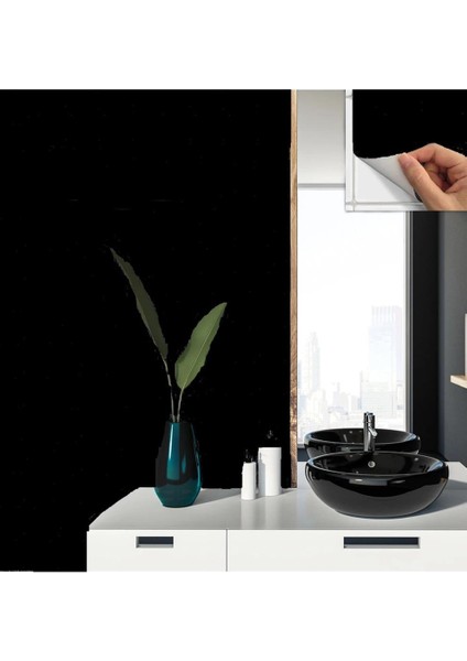 30X30 cm 1 Adet Kendinden Yapışkanlı Shiny Düz Siyah Parlak Duvar Ofis Mutfak Karosu Paneli fırsatları