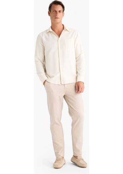 Regular Fit Polo Yaka Pamuklu Uzun Kollu Gömlek D6100AX25SP fiyatları