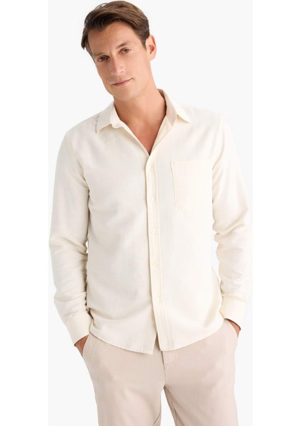 Regular Fit Polo Yaka Pamuklu Uzun Kollu Gömlek D6100AX25SP modelleri