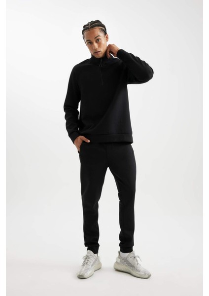 Fit Sporcu Jogger Eşofman Altı Slim Fit Dar Kesim Skuba Dalgıç Kumaş Standart Paça C0485AX24AU indirimleri