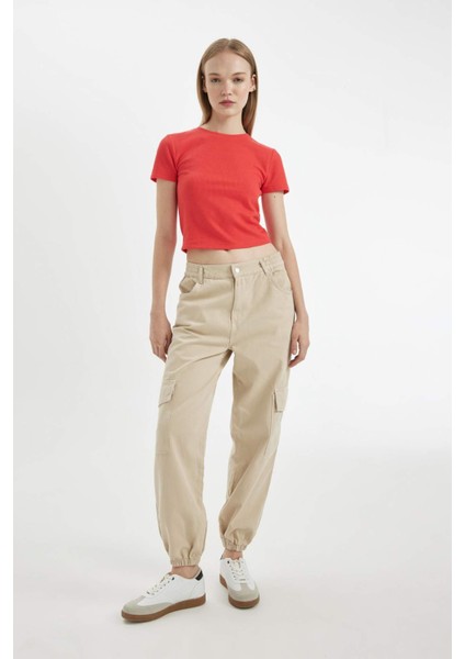 Coool Jogger Pantolon Gabardin KumaşNormal Bel Basic Düz Kargo Cepli B0454AX24AU fiyatları