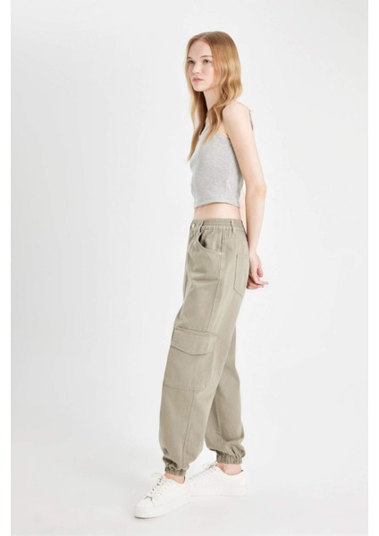 Coool Gabardin Jogger Pantolon Normal Bel Basic Düz Kargo Cepli B0454AX24AU fırsatları