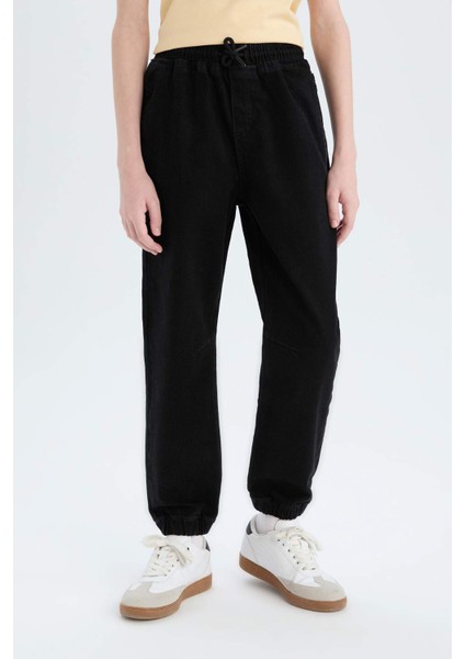 Erkek Çocuk Jogger Fit Esnek Bantlı Paça Jean Pantolon D6552A825SP