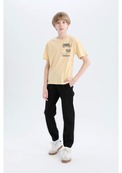 Erkek Çocuk Jogger Fit Esnek Bantlı Paça Jean Pantolon D6552A825SP fırsatları
