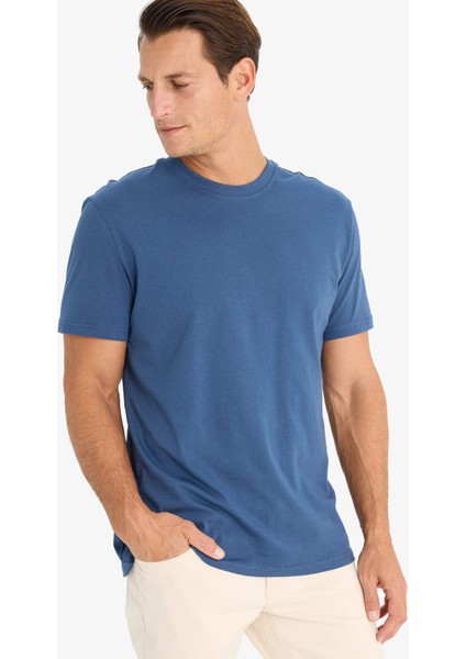%100 Pamuk New Regular Fit Bisiklet Yaka Basic Düz Kısa Kollu Tişört V7699AZ25SP