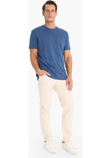 %100 Pamuk New Regular Fit Bisiklet Yaka Basic Düz Kısa Kollu Tişört V7699AZ25SP