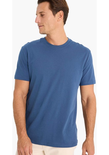 %100 Pamuk New Regular Fit Bisiklet Yaka Basic Düz Kısa Kollu Tişört V7699AZ25SP