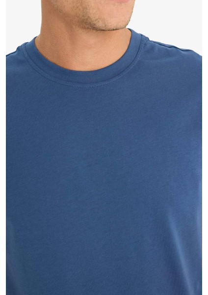%100 Pamuk New Regular Fit Bisiklet Yaka Basic Düz Kısa Kollu Tişört V7699AZ25SP