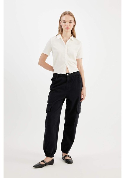 Coool Jogger Gabardin Pantolon Normal Bel Basic Düz Kargo Cepli B0454AX24AU