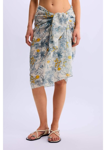 Kadın Desenli Uzun Pareo