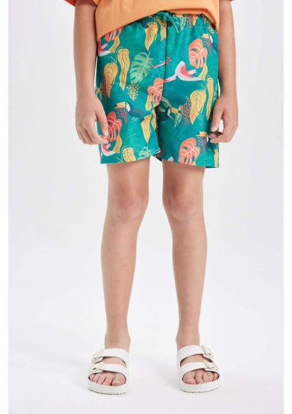 Erkek Çocuk Desenli Deniz Şortu C5573A824HS