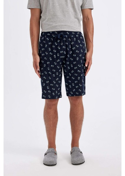 Regular Fit Cepli Desenli Şort Pijama Altı C2887AX24SM