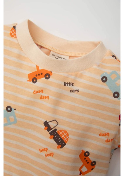 Erkek Bebek Araç Desenli Kısa Kollu Şortlu Penye Pijama Takımı C1998A524HS modelleri