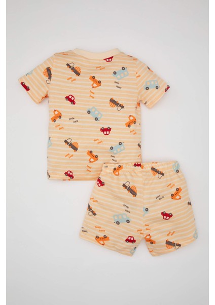 Erkek Bebek Araç Desenli Kısa Kollu Şortlu Penye Pijama Takımı C1998A524HS indirimleri