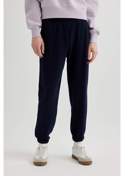 Beli Paçası Lastikli Basic Düz Cepli Kalın Jogger Eşofman Altı B1859AX24SP