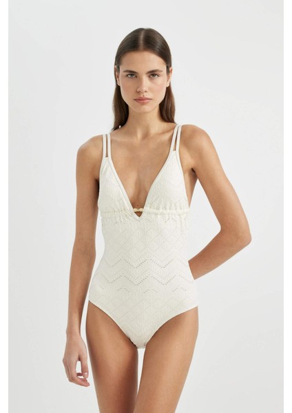 Regular Fit Brode İnce Askılı Mayo-Fall in Love B6898AX24SM fiyatları
