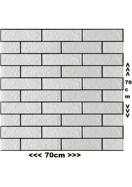 70X70CM 1 Adet Silinebilir Yapışkanlı Siyah Çizgili Beyaz Tuğla Desen Duvar Kağıdı Paneli NW148 fiyatları