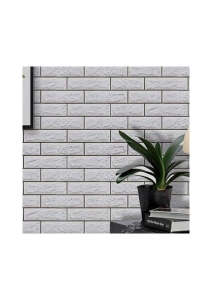 70X70CM 1 Adet Silinebilir Yapışkanlı Siyah Çizgili Beyaz Tuğla Desen Duvar Kağıdı Paneli NW148 modelleri