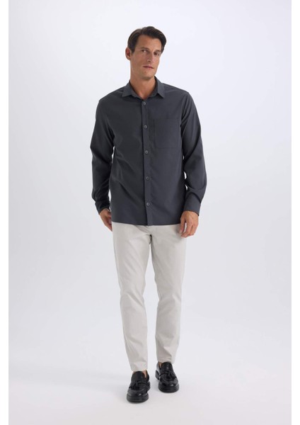 %100 Pamuk Yazlık Jogger Chino Pantolon Beli Bağcıklı Cepli Düz Paça Z9933AZ25SP