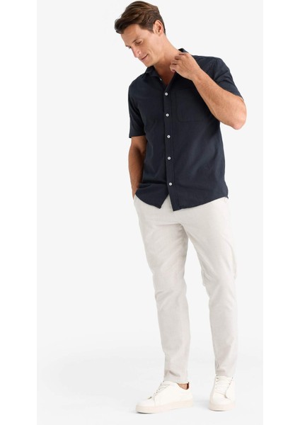 %100 Pamuk Keten Görünümlü Yazlık Jogger Pantolon Dar Paça Beli Bağcıklı Lastikli Cepli Z6475AZ25SP fırsatları