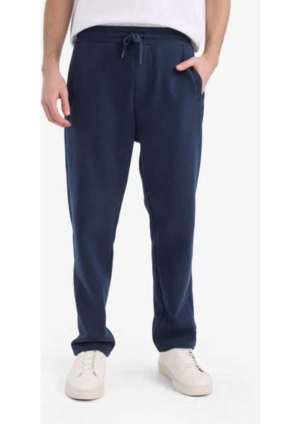 Regular Fit Fleto Cepli Düz Paça Kalın Eşofman Altı D7601AX25SP