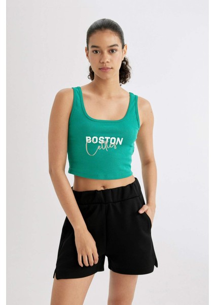 Fit NBA Boston Celtics Crop Bisiklet Yaka Ribana Atlet C4915AX24SM modelleri