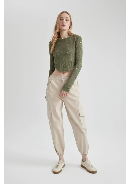 Coool Jogger Pantolon Gabardin Kumaş Normal Bel Basic Düz Kargo Cepli B0454AX24SP