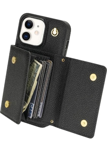 IPhone 12 Akordeon Kart Cüzdan Kılıf Crossbody Kayış Pu ile Uyumlu (Yurt Dışından) fiyatları