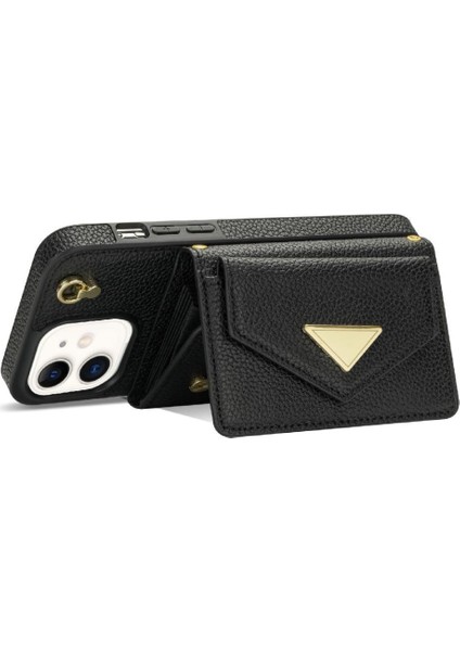 IPhone 12 Akordeon Kart Cüzdan Kılıf Crossbody Kayış Pu ile Uyumlu (Yurt Dışından) fırsatları