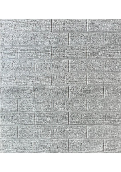 70X38CM 1 Adet Çizgili Gri Tuğla Arkası Yapışkanlı Esnek Silinebilir Duvar Kağıdı Paneli