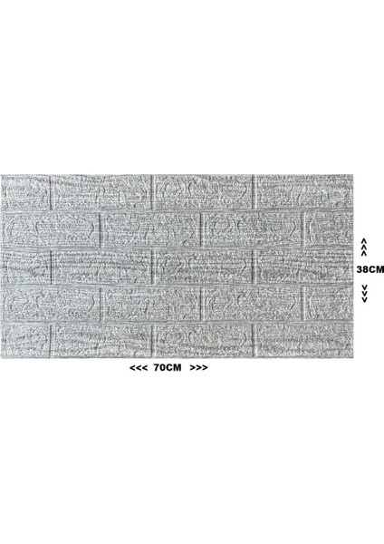 70X38CM 1 Adet Çizgili Gri Tuğla Arkası Yapışkanlı Esnek Silinebilir Duvar Kağıdı Paneli fiyatları