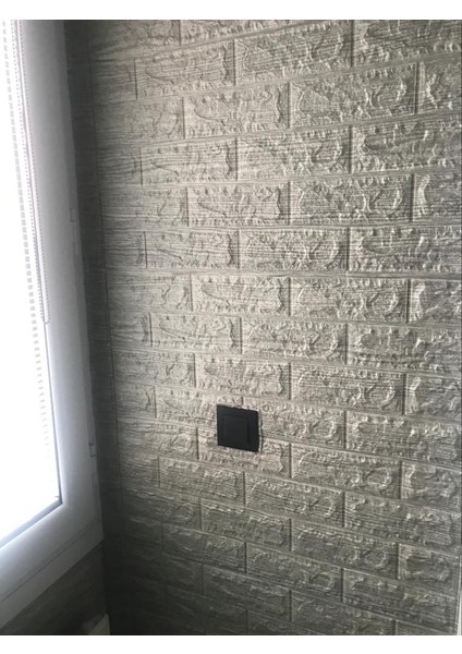 70X38CM 1 Adet Çizgili Gri Tuğla Arkası Yapışkanlı Esnek Silinebilir Duvar Kağıdı Paneli fırsatları