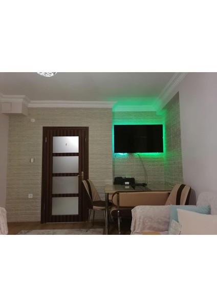 70X38CM 1 Adet Çizgili Gri Tuğla Arkası Yapışkanlı Esnek Silinebilir Duvar Kağıdı Paneli