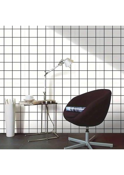 60 x 30 cm Shiny Siyah Çizgili Beyaz Kare Yapışkanlı Karavan Prefabrik Banyo Wc Duvar Kaplama Paneli fiyatları