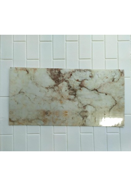 60 x 30 cm Shiny Toprak Mermer Desenli Yapışkanlı Karavan Prefabrik Banyo Wc Duvar Kaplama Paneli indirimleri