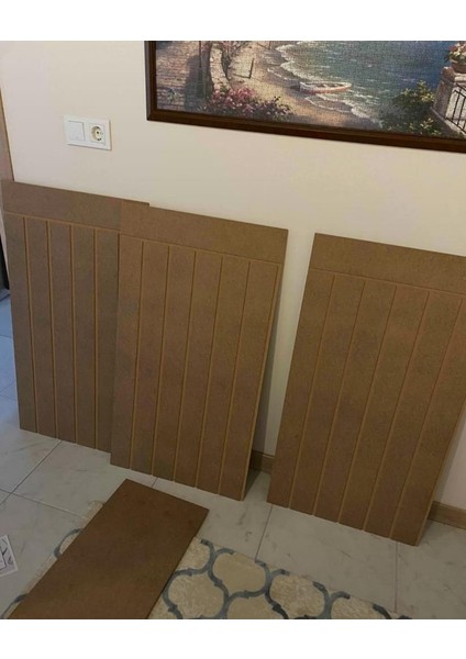 Iskandınav Model( 36 x 104 cm )Dekoratif Duvar Paneli Boyanabilir Ahşap 6 mm Ham Mdf Duvar Paneli