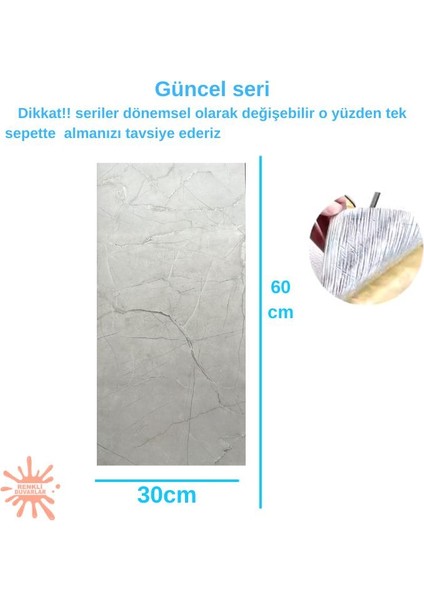 60 x 30 cm Shiny Açık Kahverengi Mermer Desenli Yapışkanlı Esnek Karavan Banyo Wc Duvar Kaplama Paneli fiyatları
