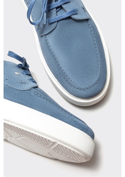 Mavi Deri Erkek Günlük Ayakkabı modelleri