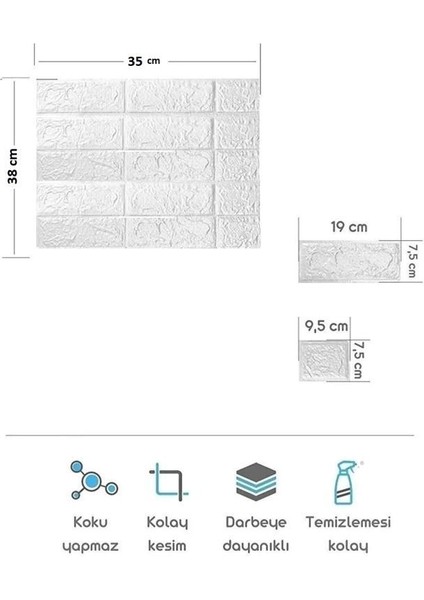 35X38CM Silinebilir Kendinden Yapışkanlı Duvar Kağıdı Esnek Köpük Panel 3D Boyut Tuğla Desen fiyatları