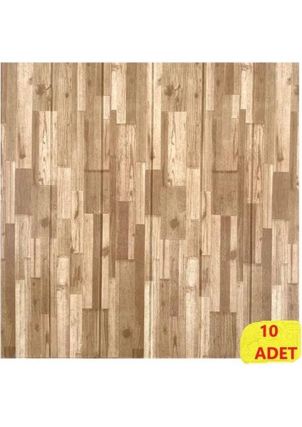 10 Adet 70X70CM Silinebilir Kendinden Yapışkanlı Açık Kahverengi Salon Antre Duvar Paneli Kağıdı