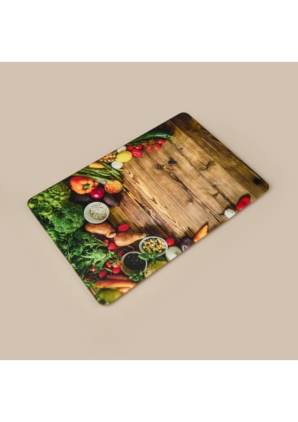 Ahşap Desenli Cam Kesme Tahtası - Renkli - 20X30 cm fırsatları