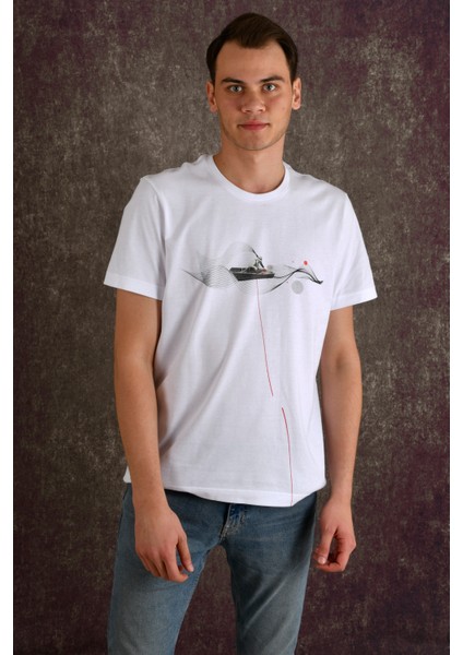 Fisherman Erkek Baskılı T-Shirt modelleri