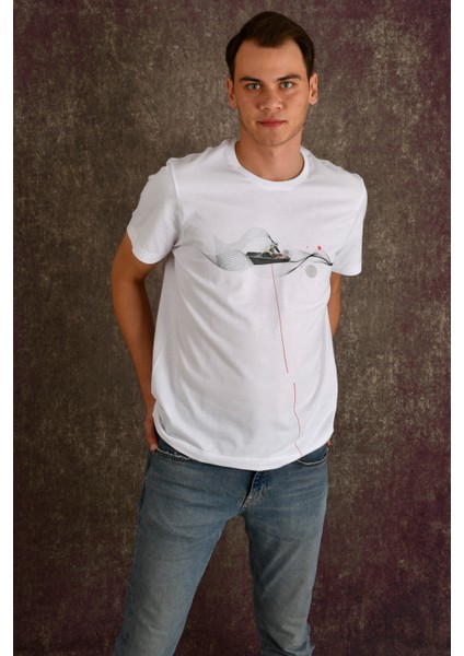Fisherman Erkek Baskılı T-Shirt indirimleri