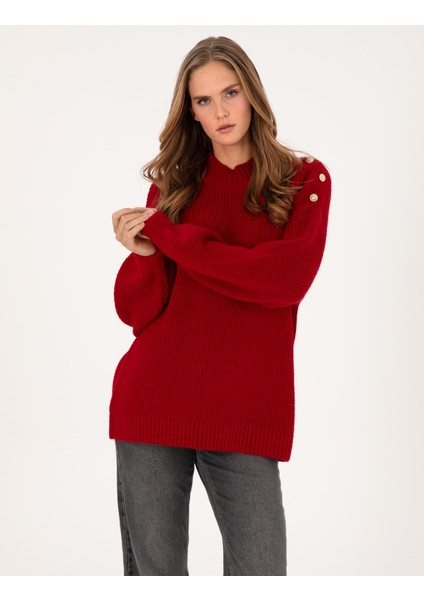 Kadın Kırmızı Comfort Fit Kazak 50316342-VR030