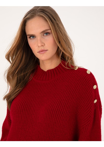 Kadın Kırmızı Comfort Fit Kazak 50316342-VR030 fiyatları