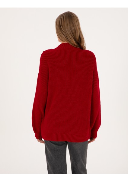 Kadın Kırmızı Comfort Fit Kazak 50316342-VR030 indirimleri