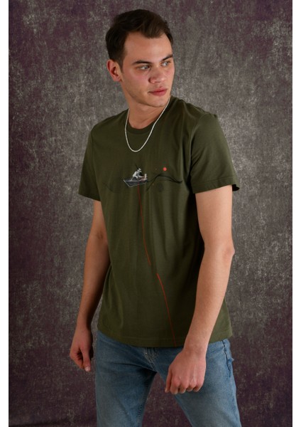 Fisherman Erkek Baskılı T-Shirt fırsatları