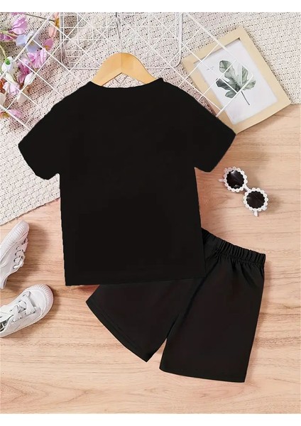 Kuromi 2704 Baskılı Şort/t-Shirt Alt-Üst Çocuk Yazlık Takım