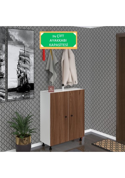 Kenzlife Ayakkabılık Galoş6 Cvzbyz 98*080*32 Kapaklı 6 Raflı 24 Çift Ayakkabı Kapasitesi